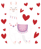 Discover Valentines Day Llama Alpaca Hearts Girl Boy Kids