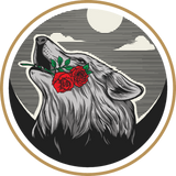 Discover Howling wolf with red rose in her mouth T-Shirts