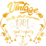 Discover 40th Birthday Gift Gold Vintage 1981 T-Shirts