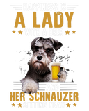 Discover A LADY WITH A BEER AND HER SCHNAUZER SITTING NEAR T-Shirts