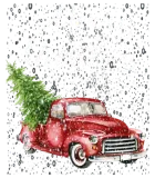Discover Red Truck Merry Christmas Tree Vintage Red Pickup T-Shirts