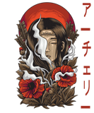 Discover Archery Woman With Arrows Flowers And Red Sun
