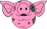 Discover Pink Pig head with smiling face and grey spots T-Shirts