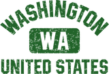Discover Washington Gym Style Distressed Green Print T-Shirts