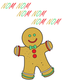 Discover Happy Yummy Gingerbread Man Nom Nom Nom T-Shirts