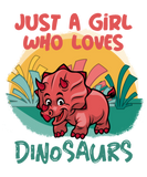 Discover Triceratops red Just a girl who loves dinosaurs T-Shirts