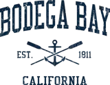 Discover Bodega Bay CA Vintage Navy Crossed Oars & Boat Anc T-Shirts