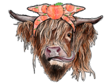 Discover Highland Cow With Peach Bandana T-Shirts