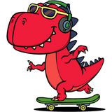 Discover Cool Funny Dino Headset Sun Glasses T-Shirts