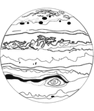 Discover Black and white planet. Unusual Jupiter. T-Shirts
