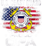 Discover US Coast Guard Proud Opa With American Flag T-Shirts
