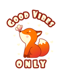 Discover "Good Vibes ONLY" Cute Fox Butterfly T-Shirts