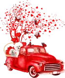 Discover Bichon Frise Riding Red Truck Valentine Butterfly T-Shirts