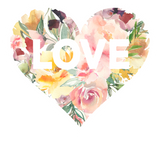 Discover Spring Pastel Watercolor Flowers LOVE Heart Design