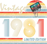 Discover Happy 40th Birthday Vintage 1981 T-Shirts 40 Year Old