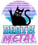 Discover Death Metal Retro Sunset Cat Synthwave Heavy