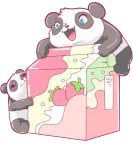 Discover Panda Strawberry Milk Kawaii T-Shirts