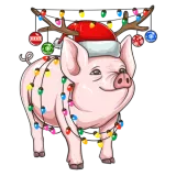 Discover Pig Holiday Christmas Lights Funny Xmas Farmer T-Shirts
