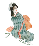 Discover Painting of a woman wearing a kimono T-Shirts