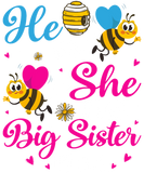 Discover He Or She Great Big Sister To Bee Gender Reveal T-Shirts