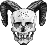 Discover Satanic Skull ArtPrint Ink Drawing