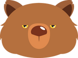 Discover Angry bear face in brown T-Shirts