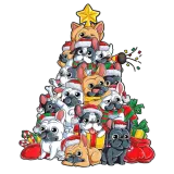 Discover French Bulldog Christmas Tree Dog Santa Xmas Gift T-Shirts