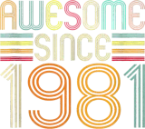 Discover Awesome Since 1981 40th Birthday Vintage 40 Years T-Shirts