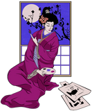 Discover Japanese Lady Artist Painting Kawaii Geisha Kimono T-Shirts