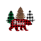 Discover Niece Bear Buffalo Plaid Matching Family Christmas T-Shirts