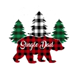 Discover Single Dad Bear Red Plaid Family Pajama Christmas T-Shirts