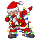 Discover Dabbing Santa Claus Christmas Tree Lights Funny T-Shirts