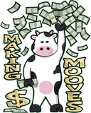 Discover Money Mooves Funny Cow Making It Rain Cash T-Shirts