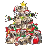 Discover Pug Dog Christmas Tree Lights Funny Xmas Gift T-Shirts