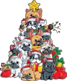 Discover French Bulldog Christmas Tree Dog Santa Xmas Gifts T-Shirts