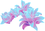 Discover Gradient color blue to purple lily flower