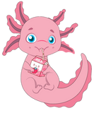 Discover Kawaii Axolotl Strawberry Milk Shake Funny Axolotl T-Shirts
