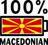 Discover Macedonia Flag 100 Macedonian Battery Power Tee