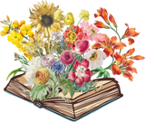 Discover flowers growing from book