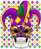 Discover Skull Mardi Gras Jester Joker Louisiana Carnival F T-Shirts
