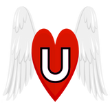 Discover Angel flying heart with U