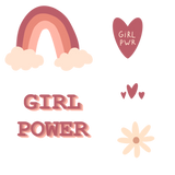 Discover girl power, rainbow, heart, flower