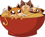 Discover Cute Kitty Cats In A Ramen Bowl T-Shirts