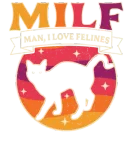 Discover MILF Man I love Felines Funny Cats Retro Vintage T-Shirts
