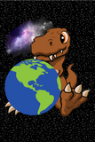 Discover Brown T-rex Dinosaur holding Mother Earth #1 T-Shirts