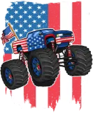 Discover Monster Truck USA Flag Merica Patriotic Boys Men 4 T-Shirts