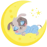 Discover cute dog sleeping in the moon T-Shirts