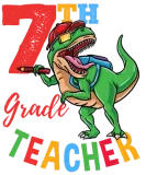 Discover 7th Grade Teacher T-Rex Dinosaur Boys T-Shirts