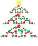 Discover Dog Paw Print Christmas Tree T-Shirts