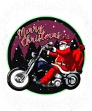 Discover Santa On Motorcycle Merry Christmas Men Biker Ride T-Shirts